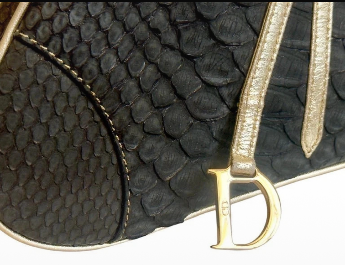 Dior Vintage Python mini Saddle Bag