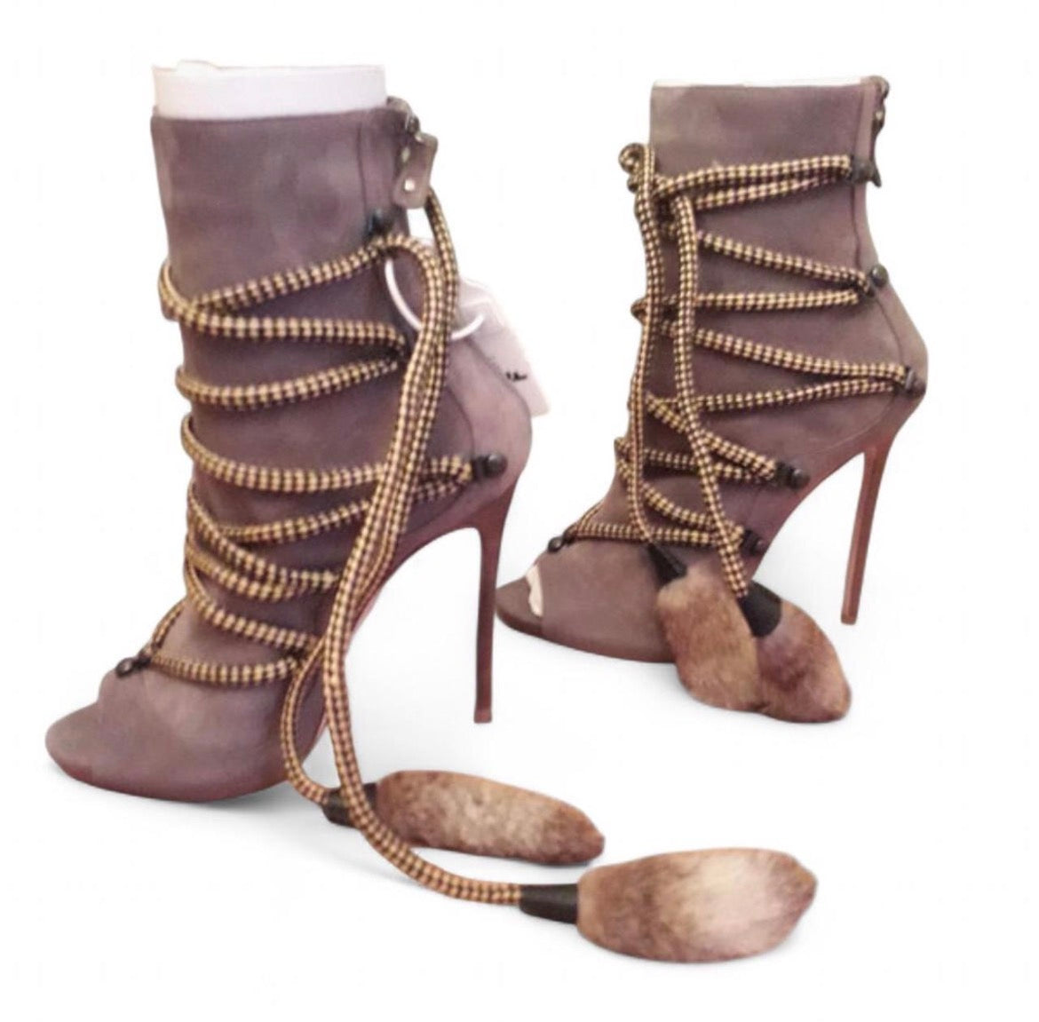 Dsquared2 Riri Open-toe suede ankle boots - Eu 39