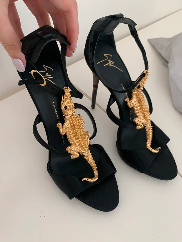 Giuseppe Zanotti Crocodile heel sandals - Eu 39