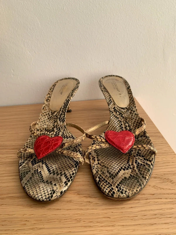 Red Dolce & Gabbana Python Sandals- Eu 40