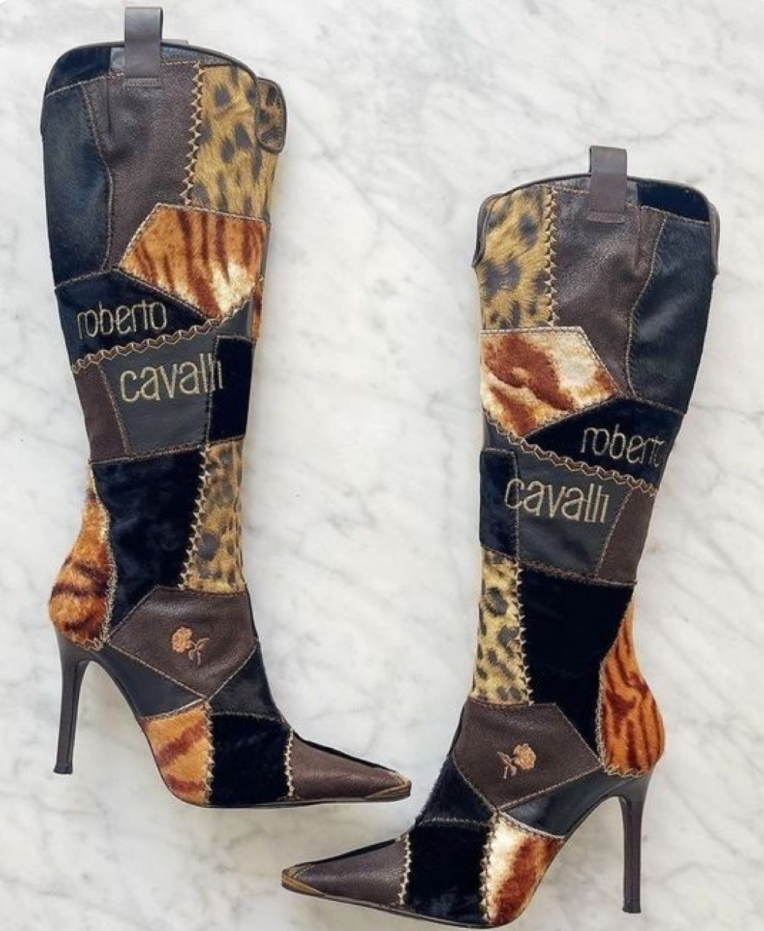 Roberto Cavalli Patch Boots