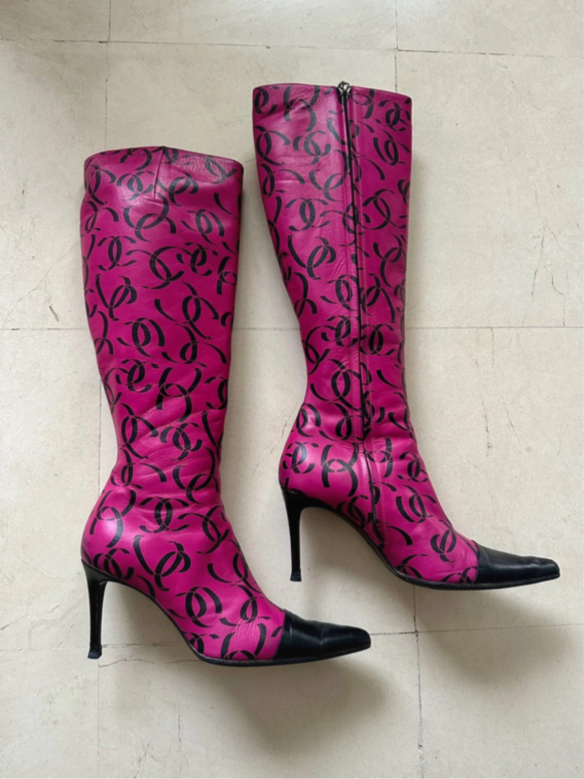 Chanel CC Logo boots