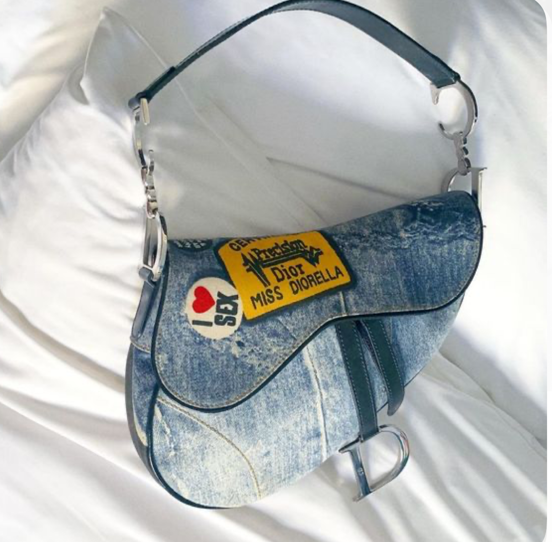 Dior Galliano Denim Saddle Bag