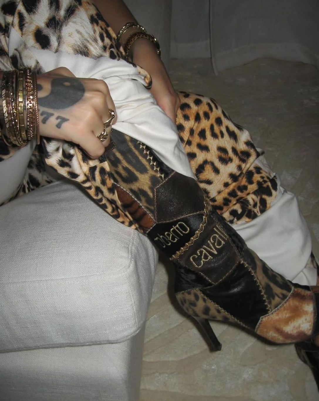 Roberto Cavalli Patch Boots