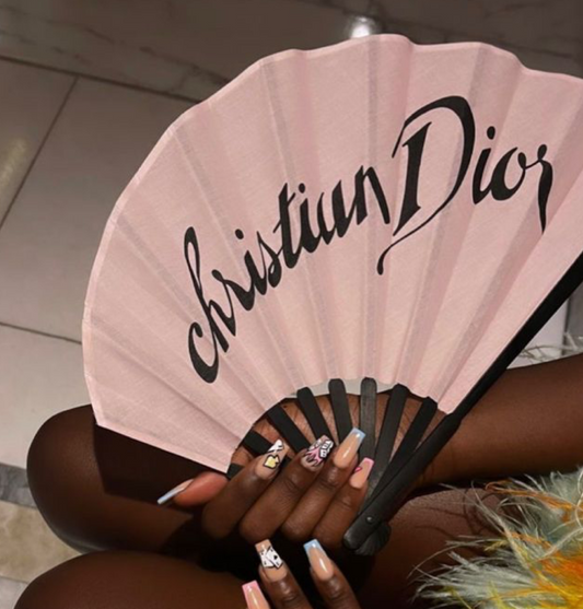 Dior Galliano pink fan