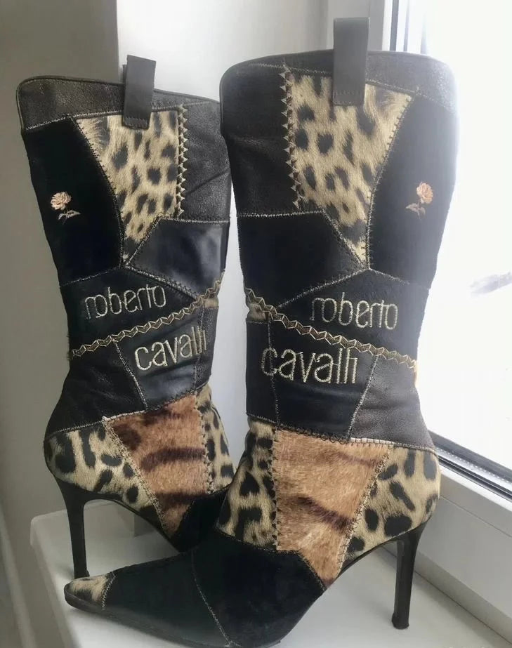 Roberto Cavalli Patch Boots