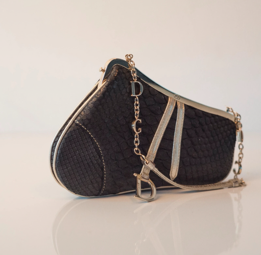 Dior Vintage Python mini Saddle Bag