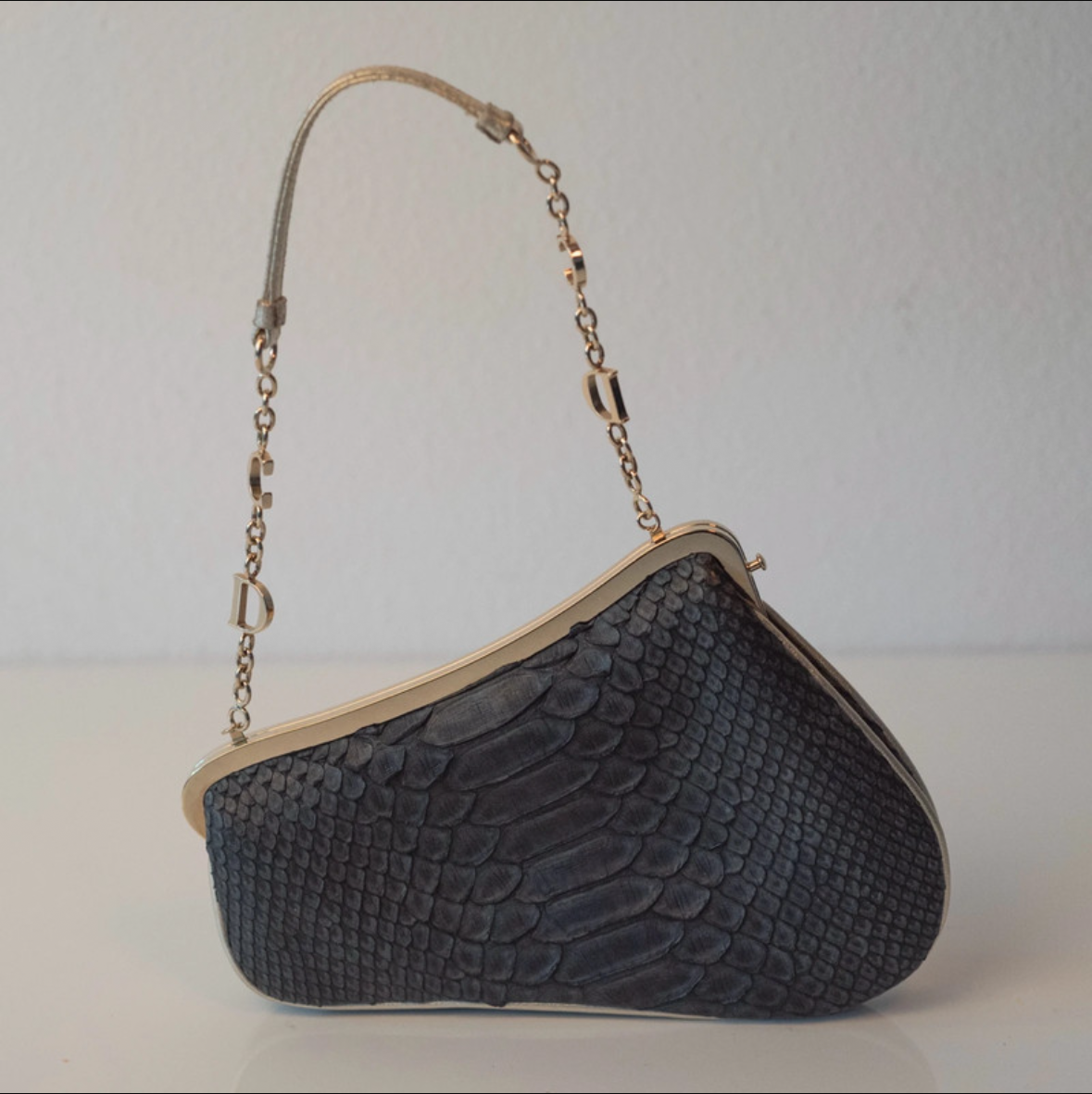 Dior Vintage Python mini Saddle Bag