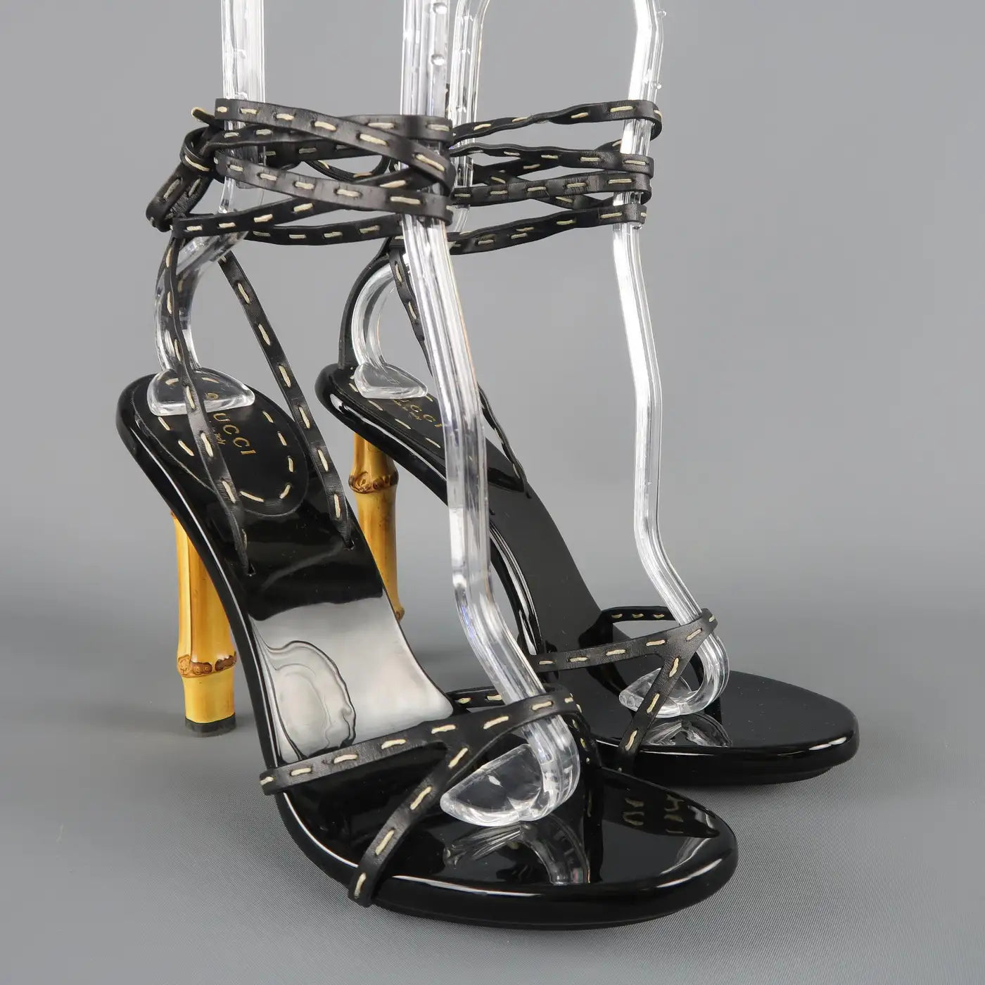 Gucci by Tom Ford S/S 2003 Bamboo Black Sandals- Eu 37.5