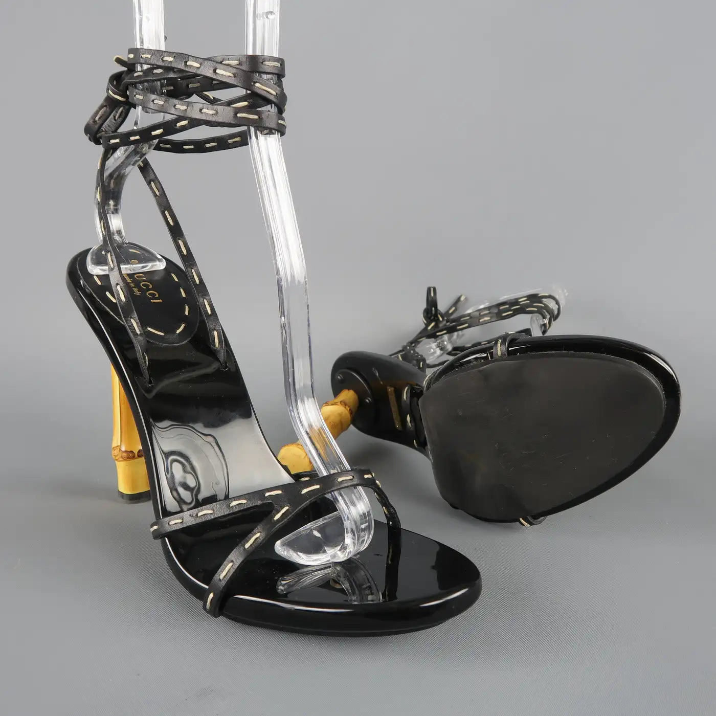 Gucci by Tom Ford S/S 2003 Bamboo Black Sandals- Eu 37.5