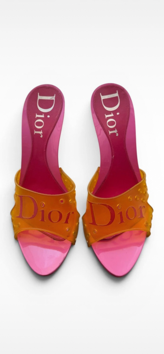 Vintage Christian Dior jelly mules