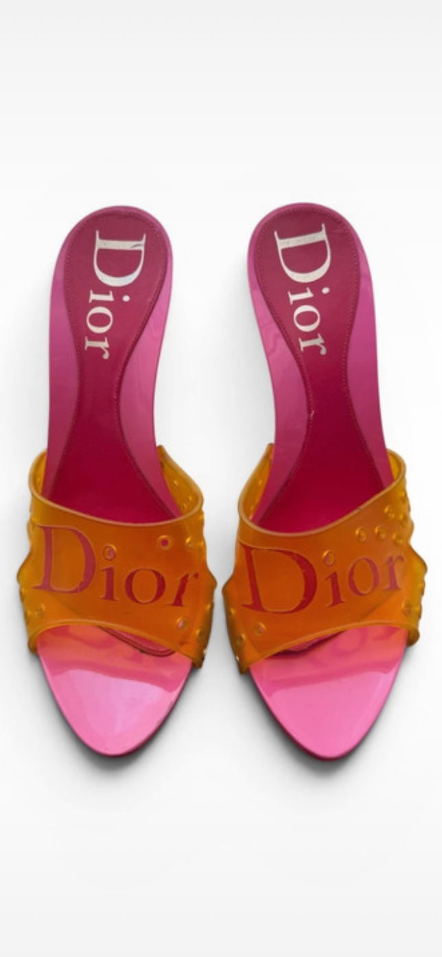 Vintage Christian Dior jelly mules