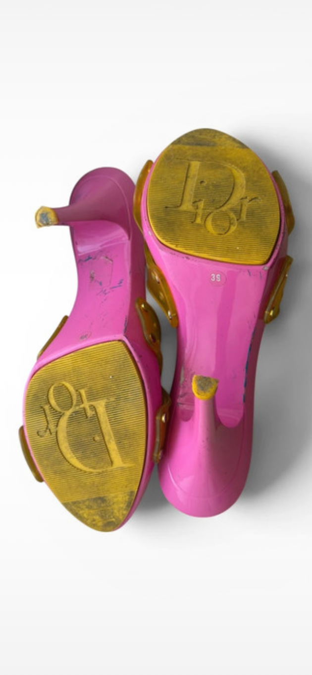 Vintage Christian Dior jelly mules