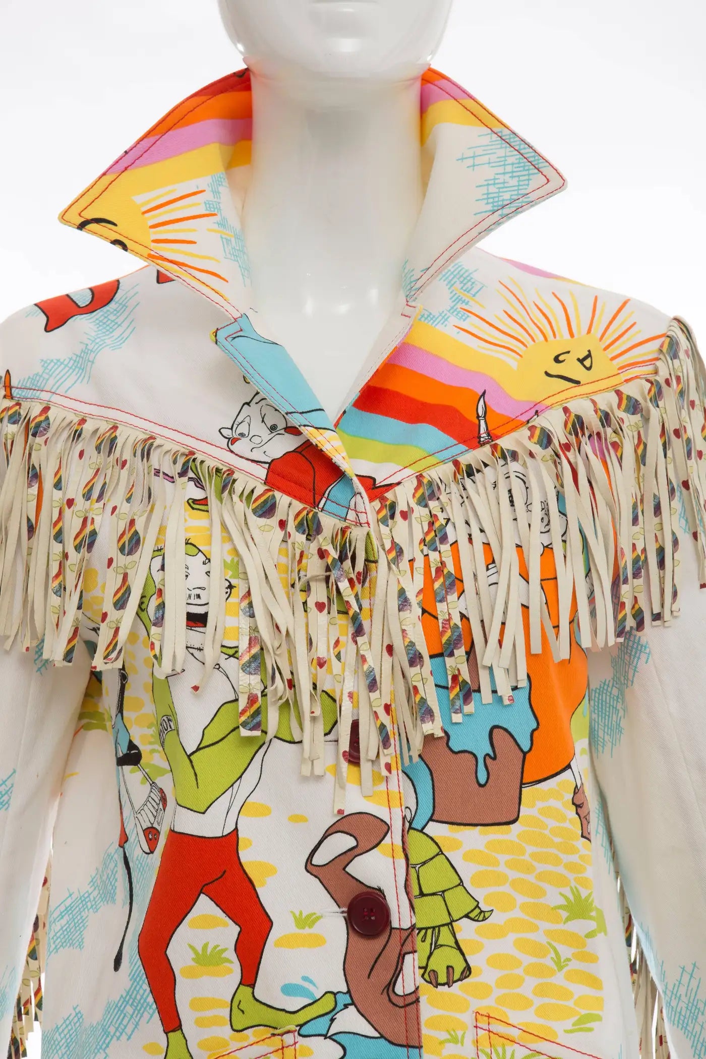 John Galliano For Christian Dior Cotton Jacket With Leather Fringe, Spring 2001