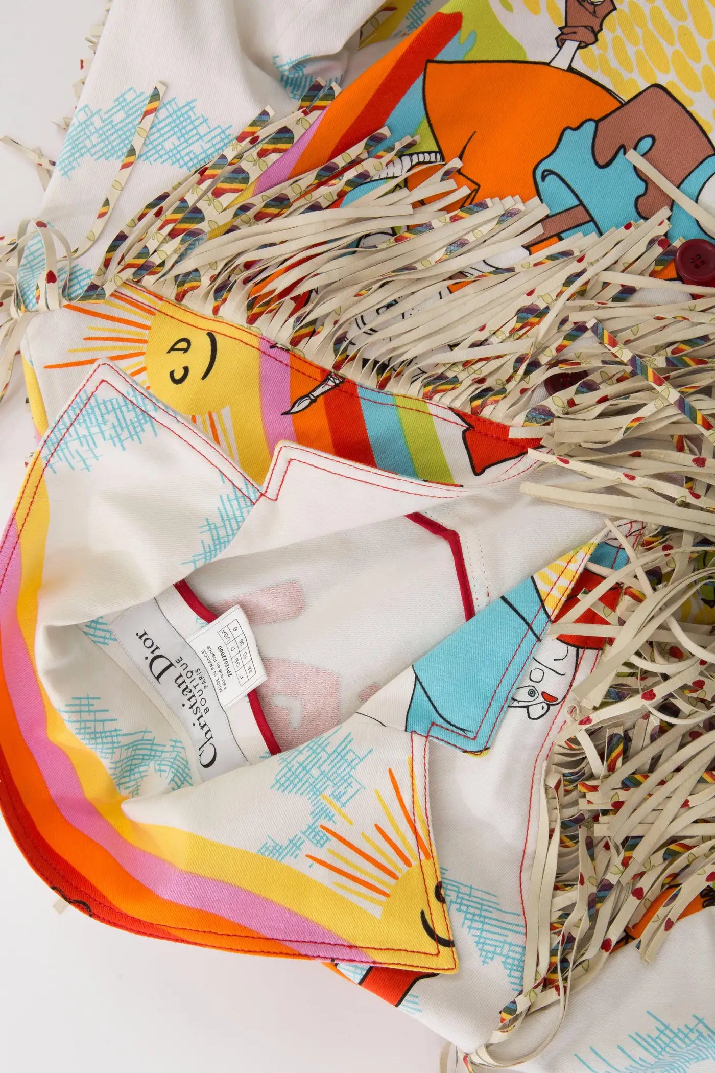 John Galliano For Christian Dior Cotton Jacket With Leather Fringe, Spring 2001