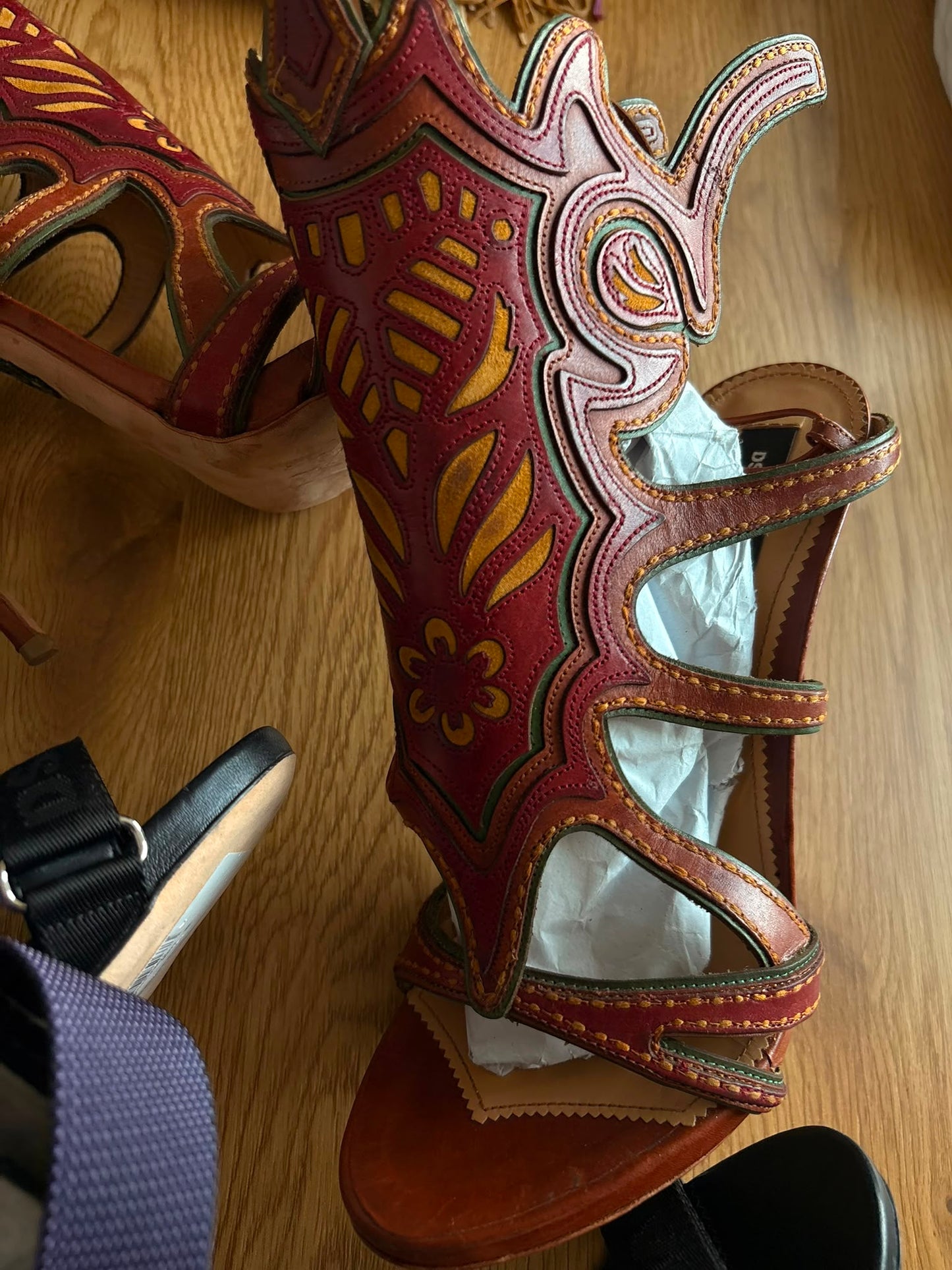 Dsquared2 Rodeo Girl leather high heel sandals