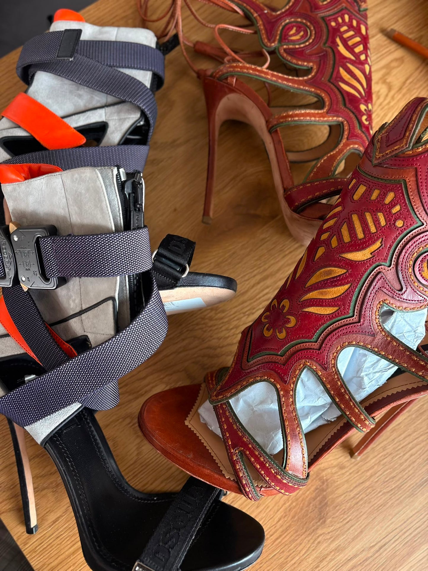 Dsquared2 Rodeo Girl leather high heel sandals