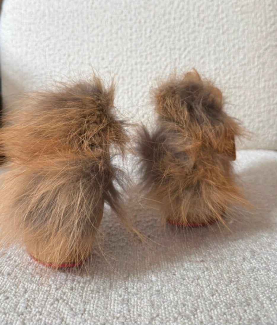 Christian Louboutin Suede Fox Fur Splash Pumps