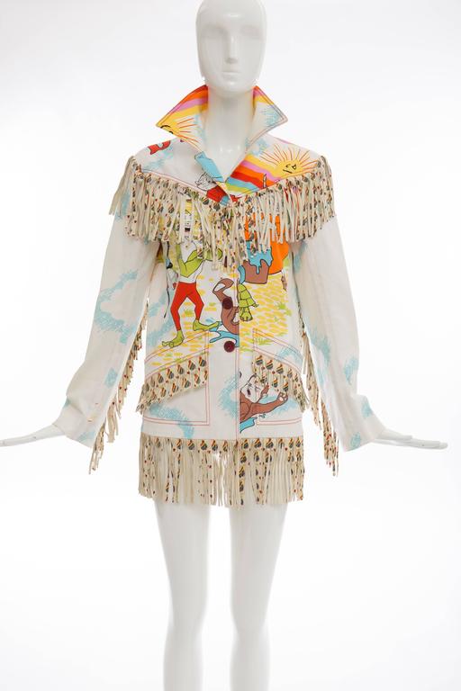 John Galliano For Christian Dior Cotton Jacket With Leather Fringe, Spring 2001