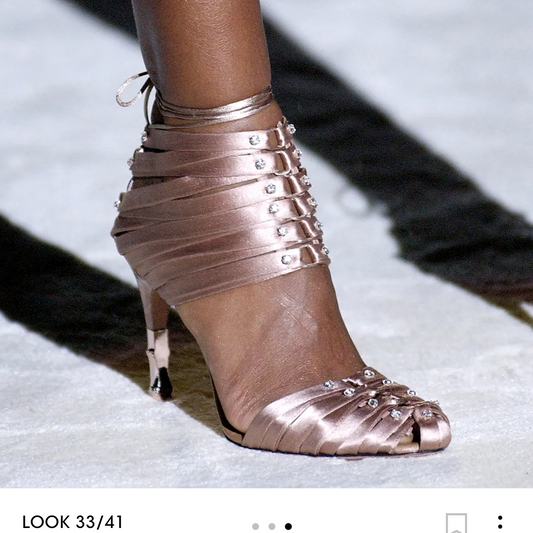 Gucci by Tom ford S/S 2004 Champagne Corset Satin Heels -Eu 38