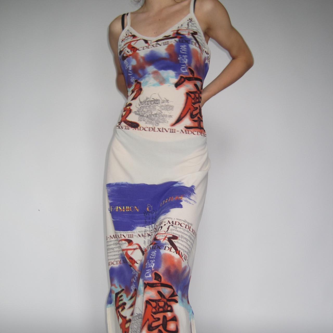 Jean Paul Gaultier Fashion & Couture 90s vintage Japanese tattoo maxi dress - Large