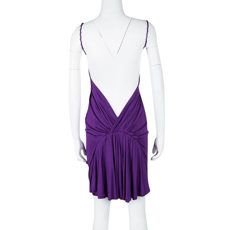 Dsquared2 Purple Sleeveless backless Draped Dress - Small