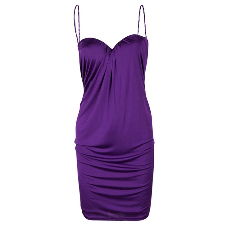Dsquared2 Purple Sleeveless backless Draped Dress - Small