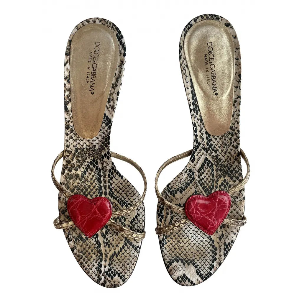 Red Dolce & Gabbana Python Sandals- Eu 40