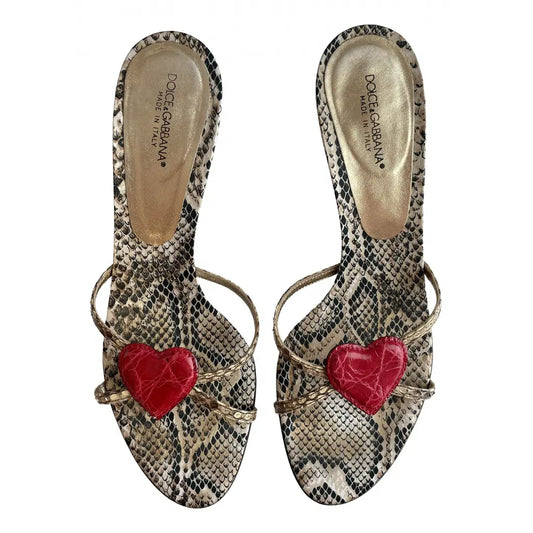 Red Dolce & Gabbana Python Sandals- Eu 40