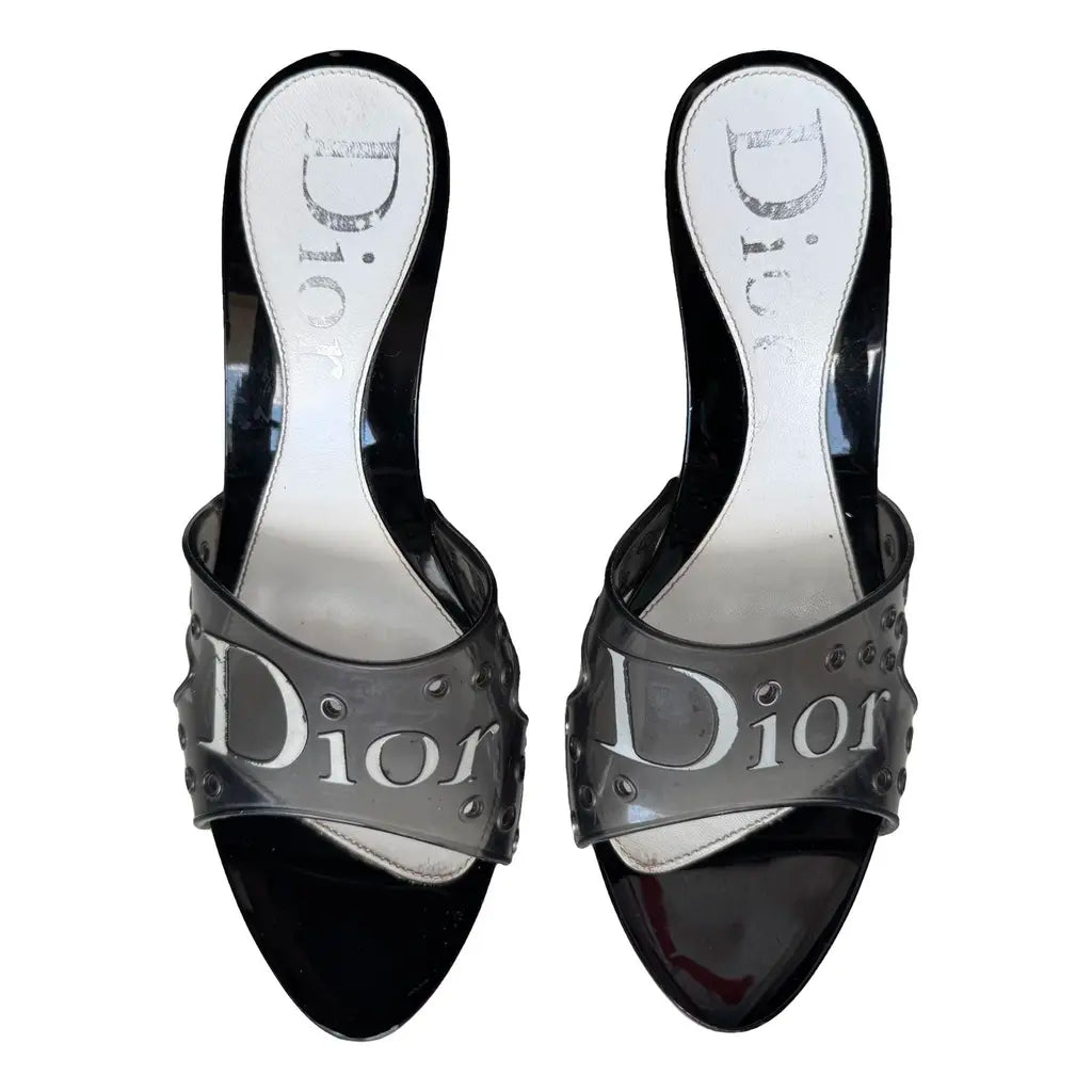 Christian Dior studded logo jelly platform heels
