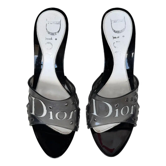 Christian Dior studded logo jelly platform heels