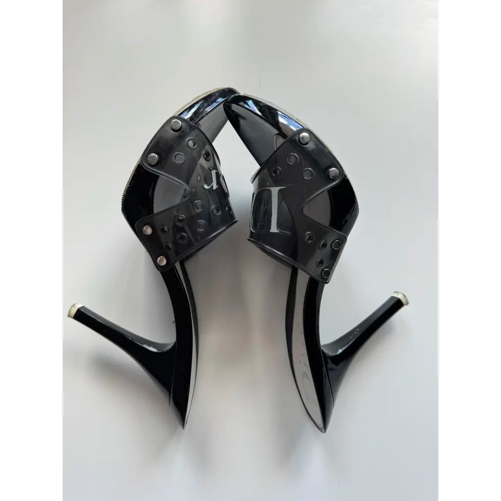Christian Dior studded logo jelly platform heels